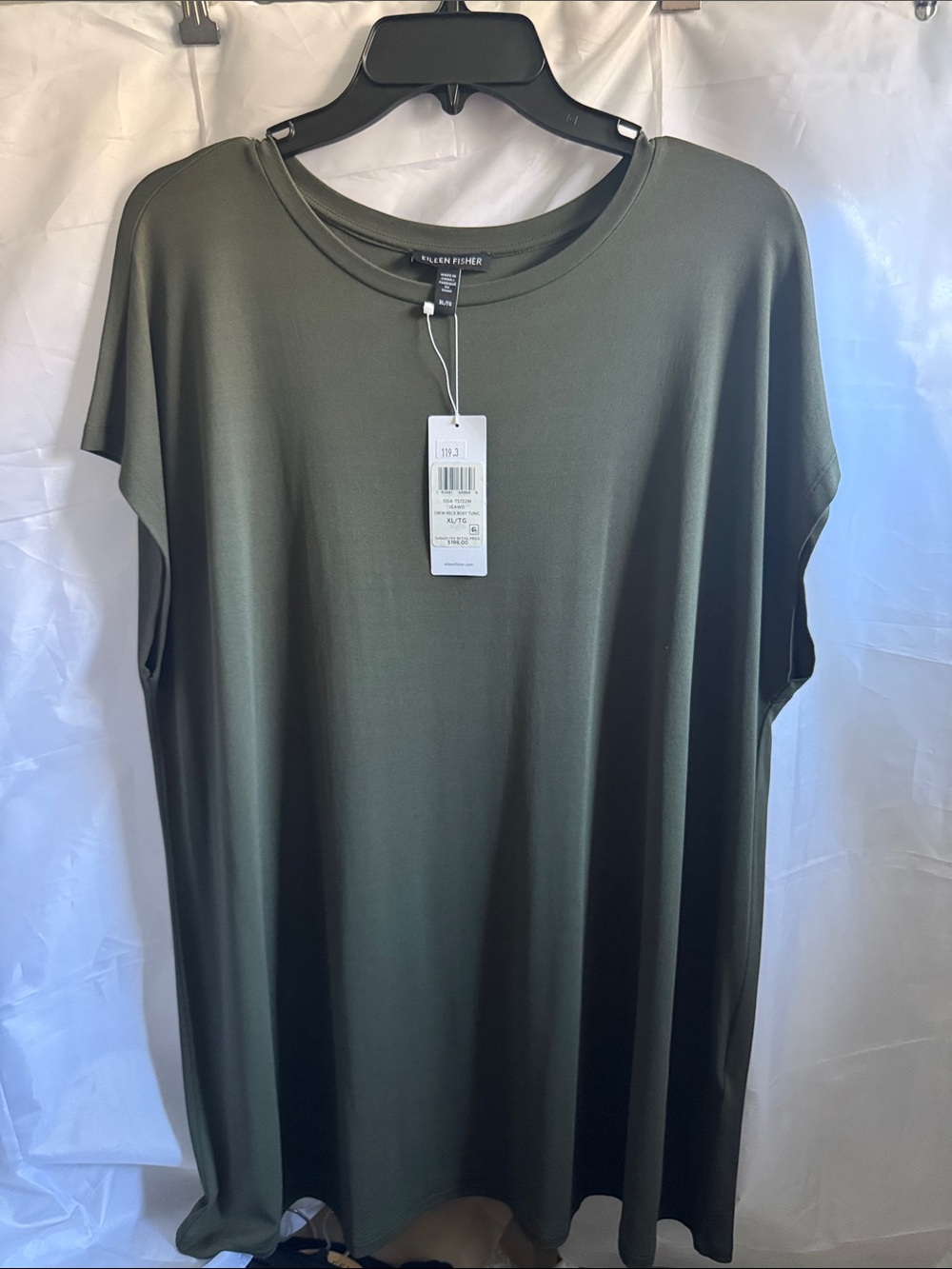 Eileen Fisher Olive Green Short Sleeve Tunic